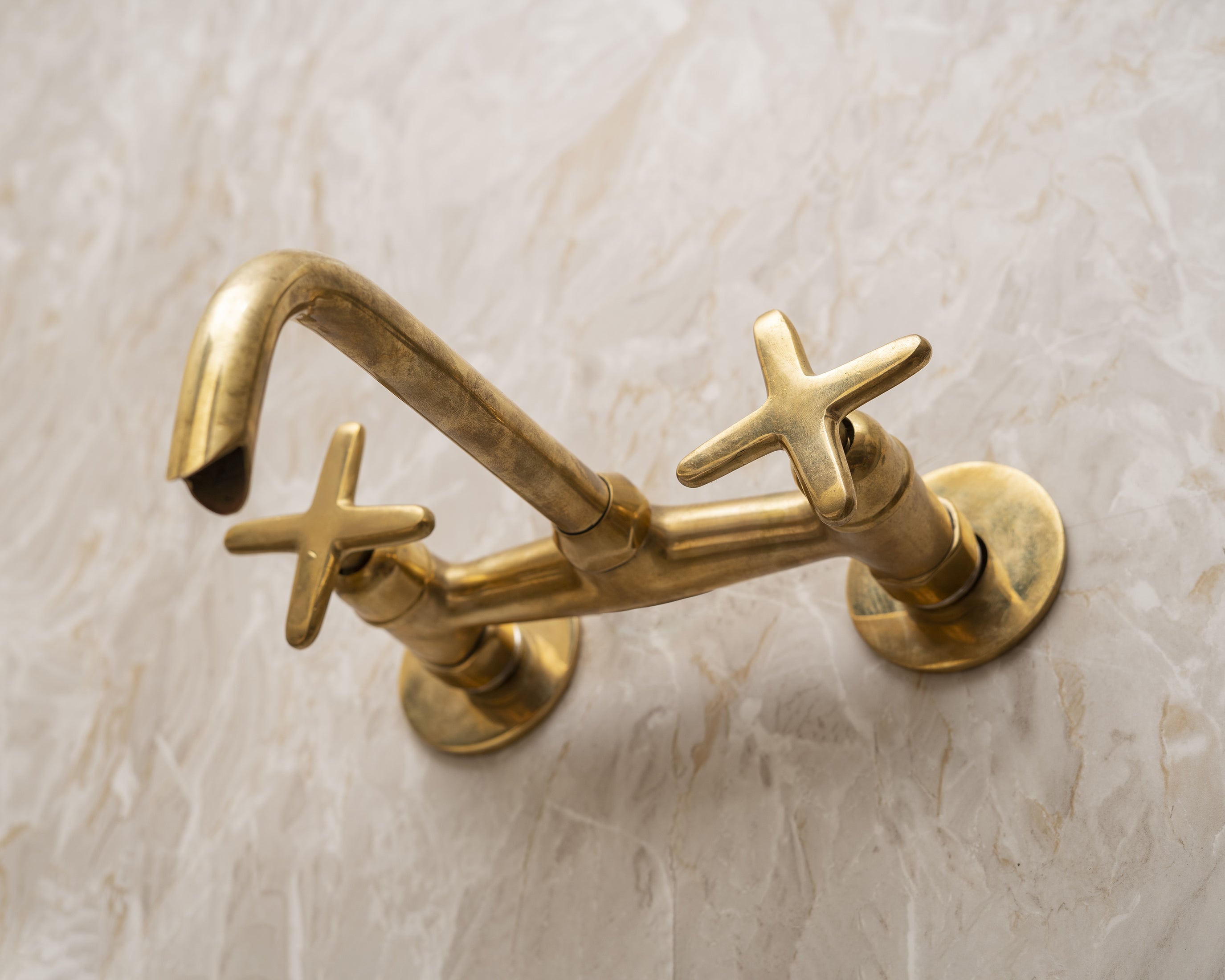 Unlacquered Brass Bathroom Tub Filler Faucet - Zayian