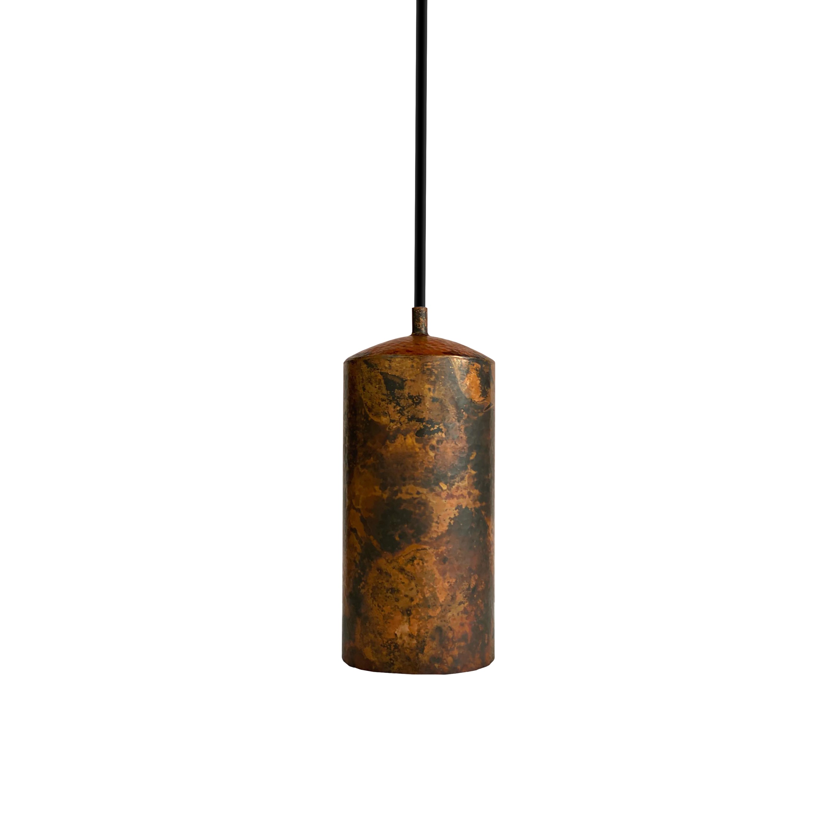 aged copper pendant light