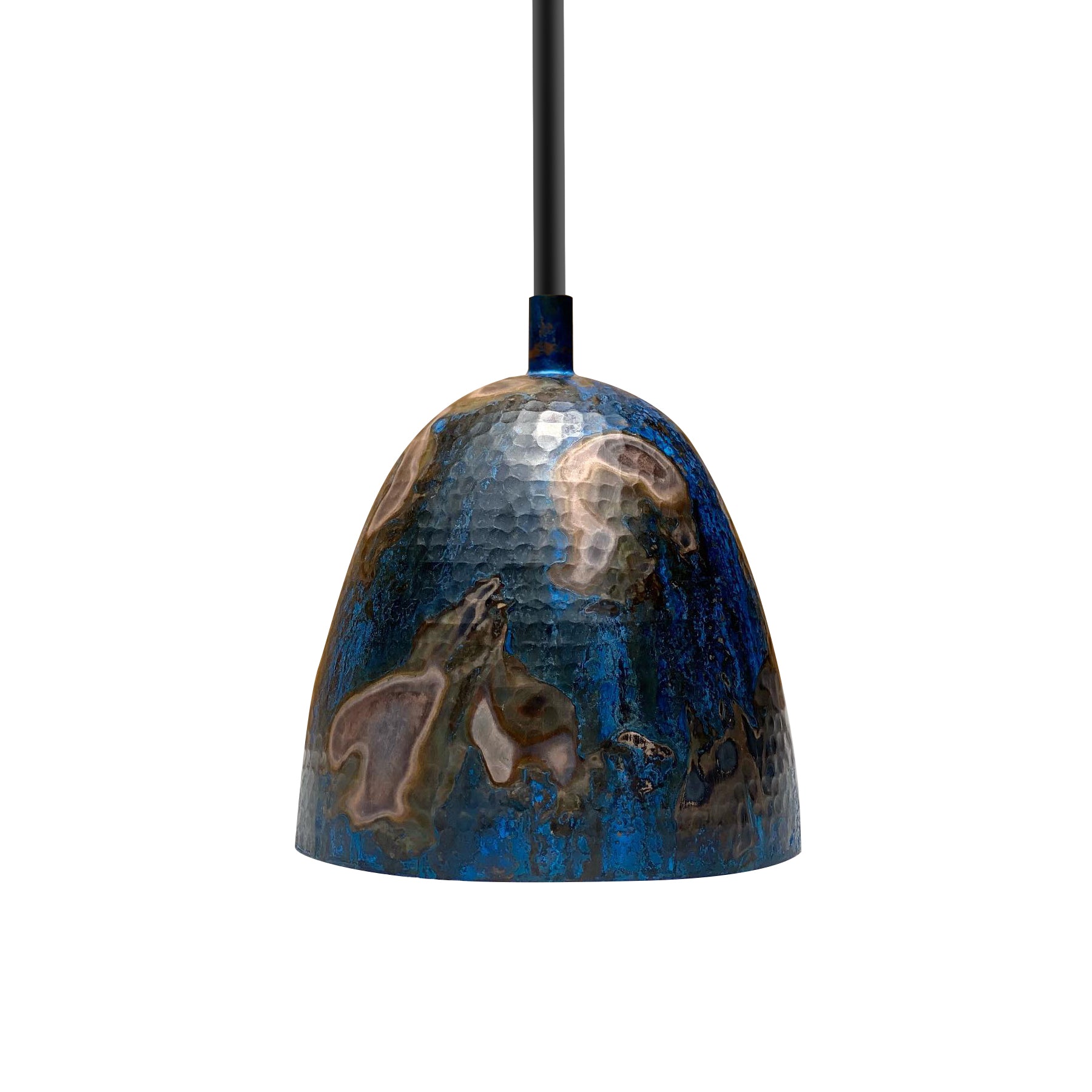 Blue Patina Copper Hanging Lamp
