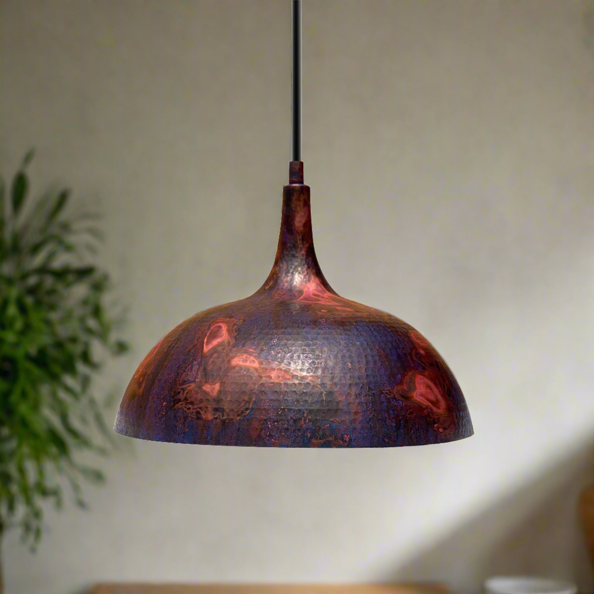 Aged red Copper lamp
