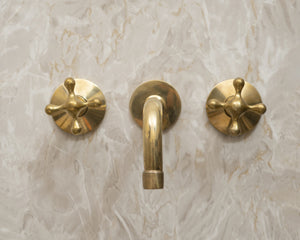 Unlacquered Brass Wall Mounted Bath Faucet