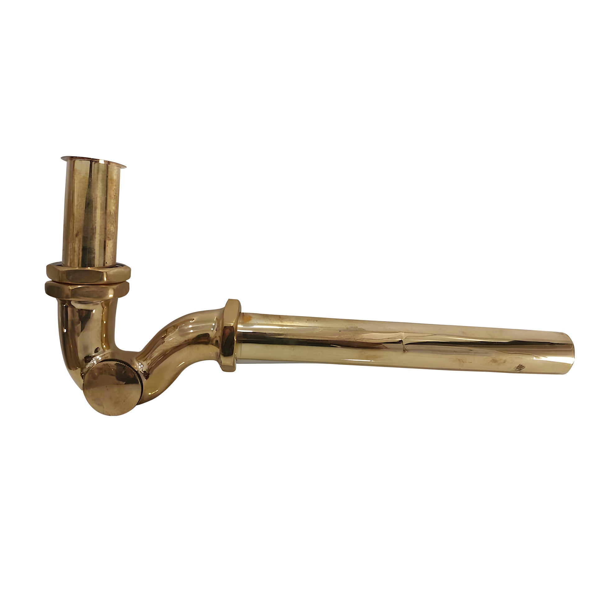 Unlacquered Brass Water Trap Pipe With Push Up Button - Zayian