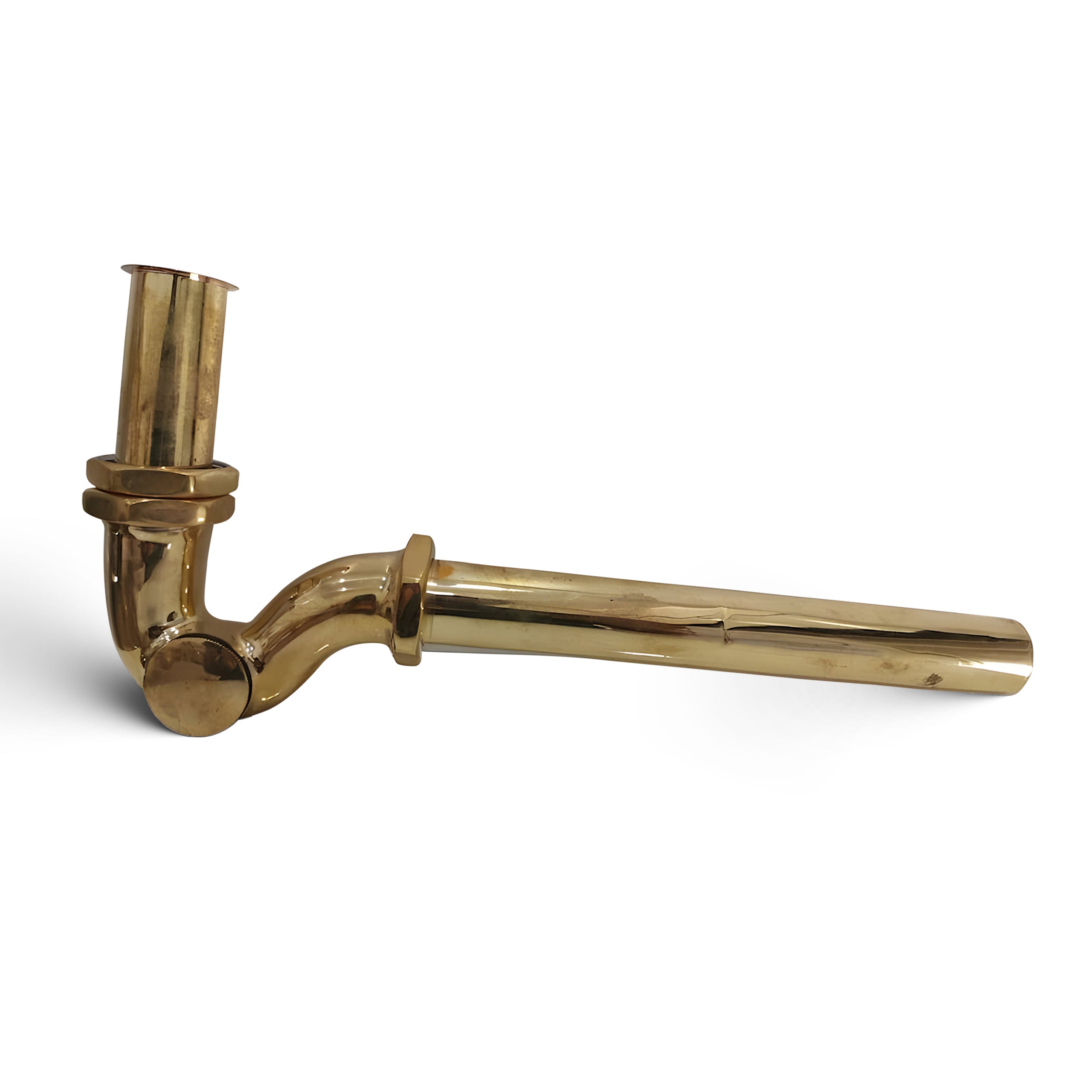 Unlacquered Brass Water Trap Pipe With Push Up Button - Zayian