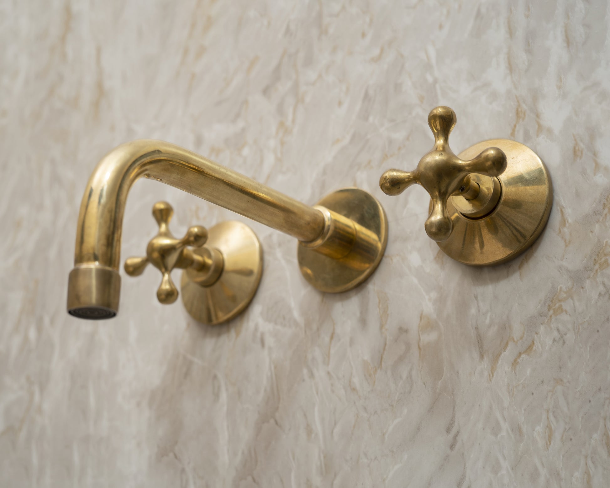  Wall Mounted Faucet With Cross Handles