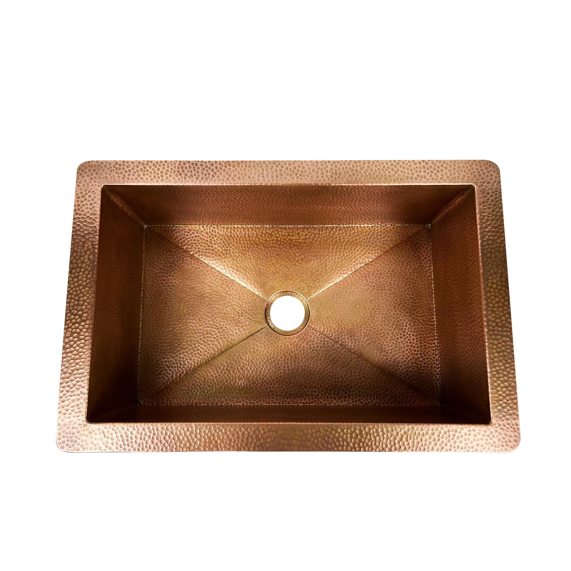 Hammered Copper Double Bowl Farmhouse Sink 