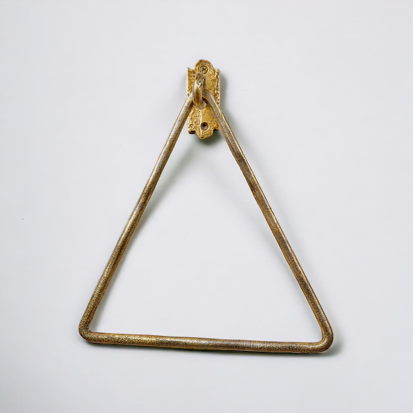 Solid Brass Wall Mounted Triangular Hand Towel Holder For Bathroom - Zayian