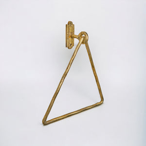 Solid Brass Wall Mounted Triangular Hand Towel Holder For Bathroom - Zayian
