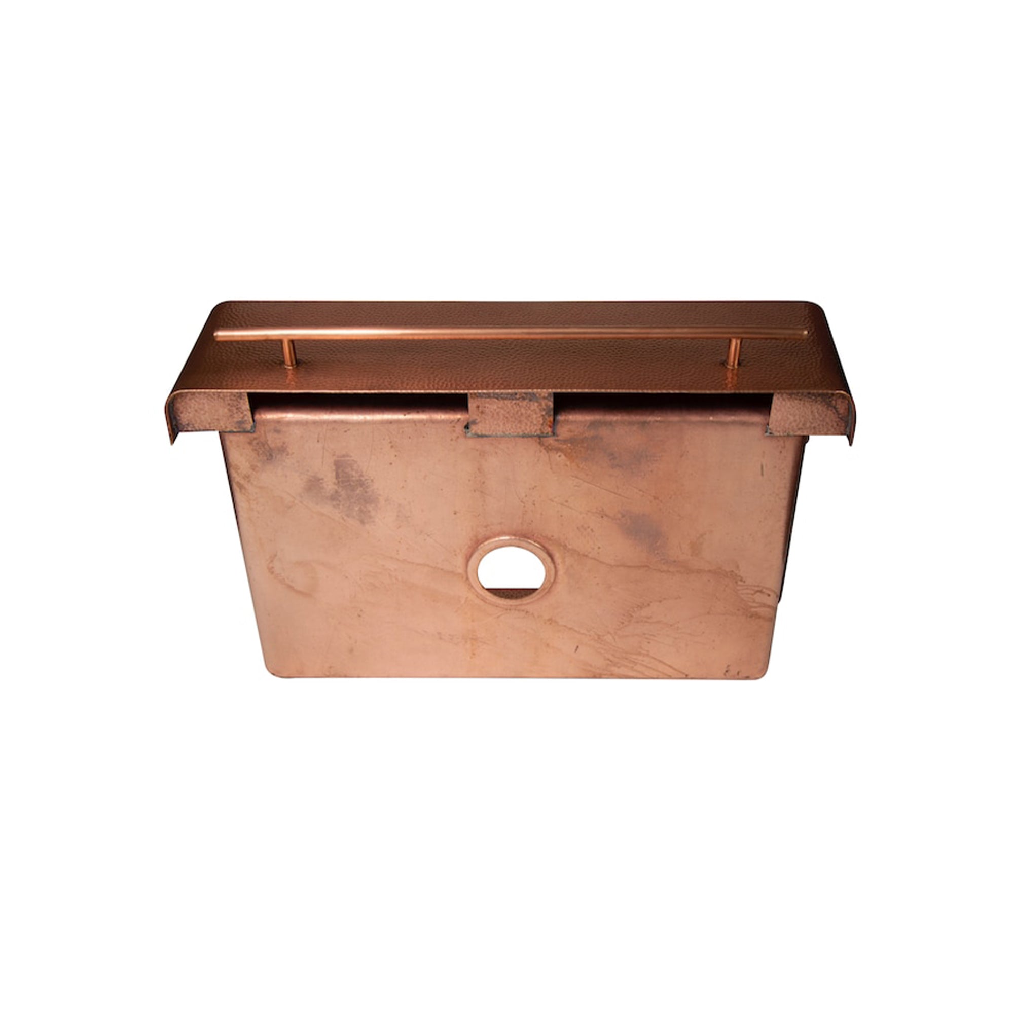 copper kitchen sink with towel bar 