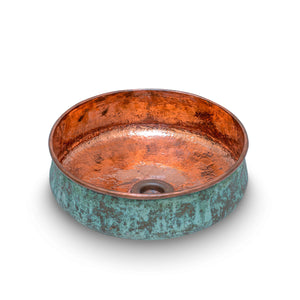 copper green patina bathroom sink