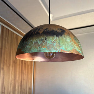 dome copper pendant light