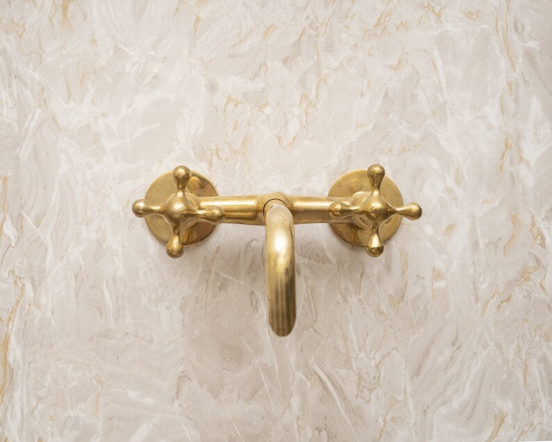 Unlacquered Brass Bathroom Sink Faucet, 