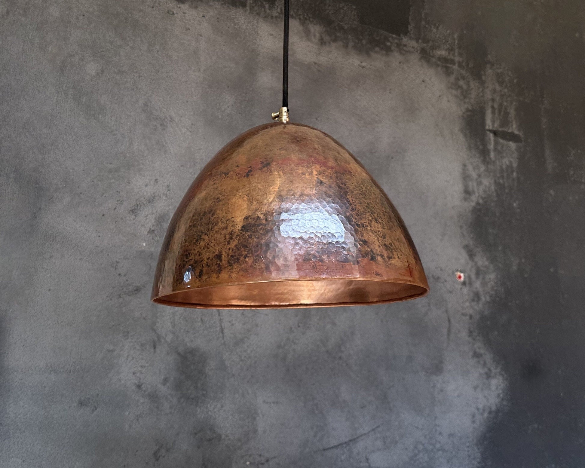 Hammered Copper Pendant Light Kitchen, Rustic Copper Pendant Light - Zayian