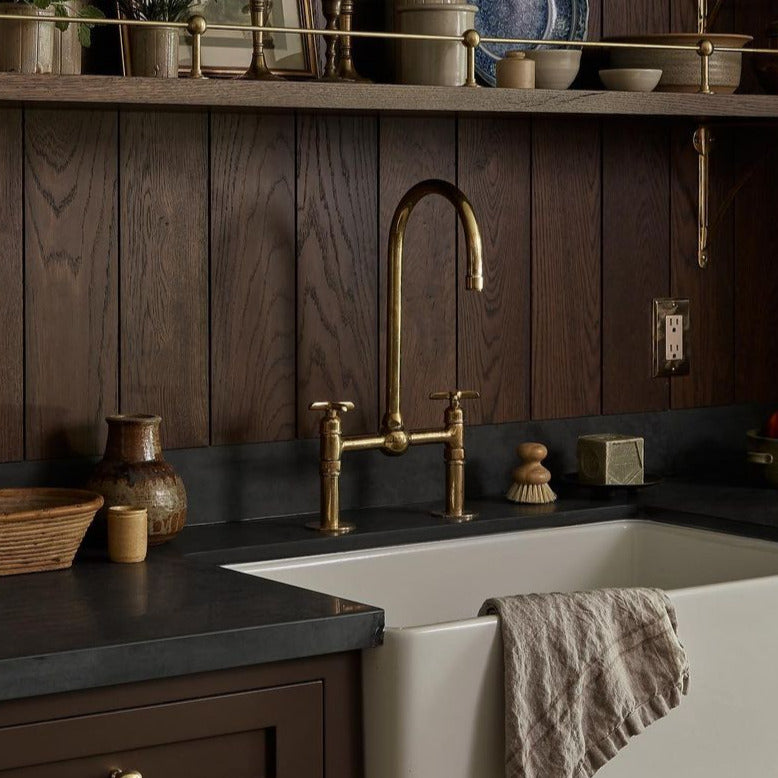 Unlacquered Solid Brass Kitchen Faucet
