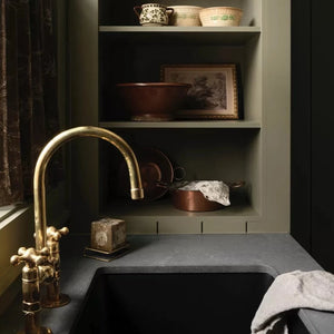 Solid Brass Bridge Kitchen Faucet With Ball Center - Zayian
