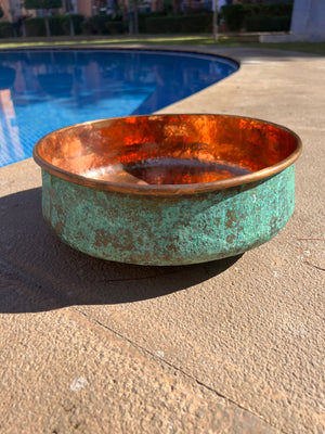 round copper sink