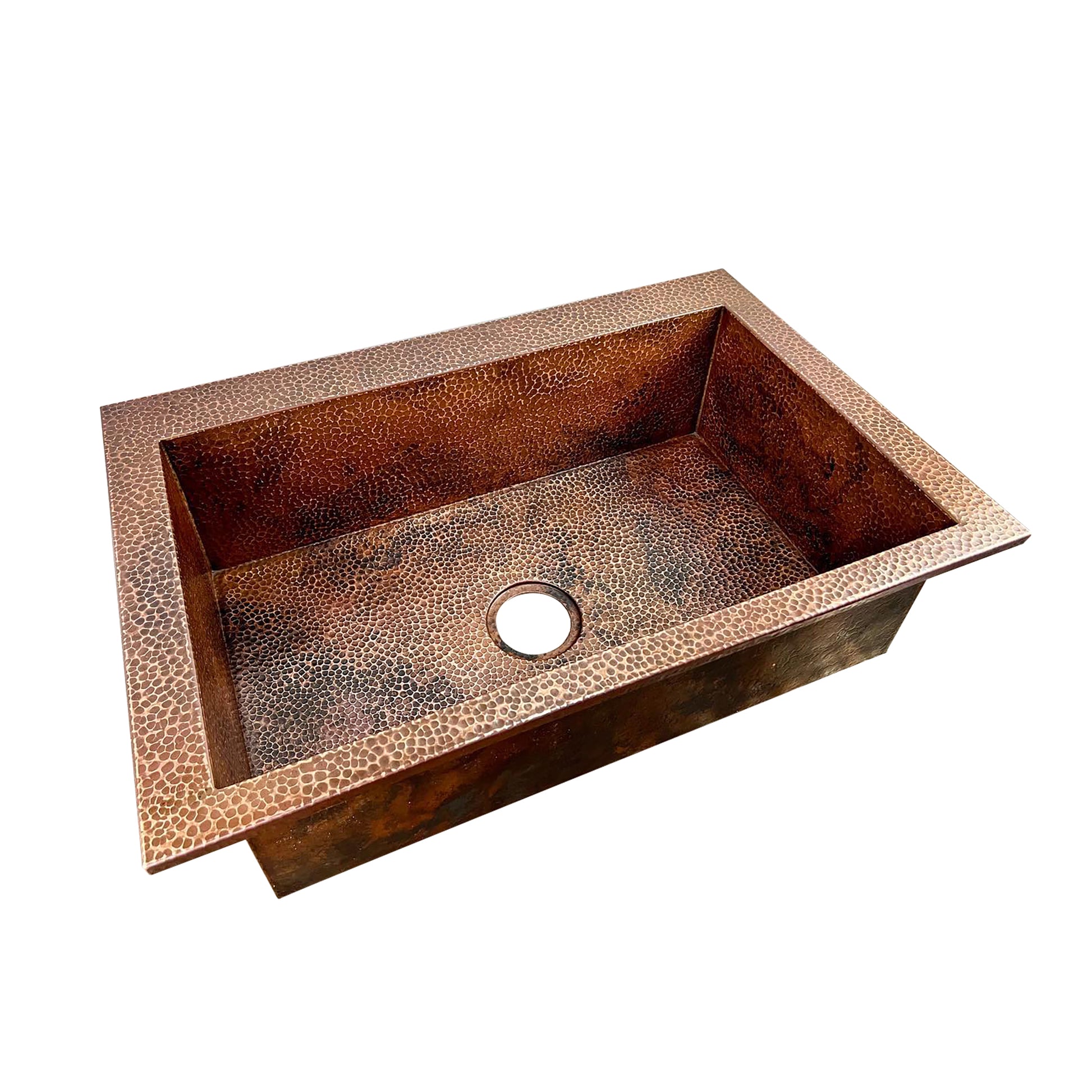 Hammered Copper Single Basin Kitchen Sink