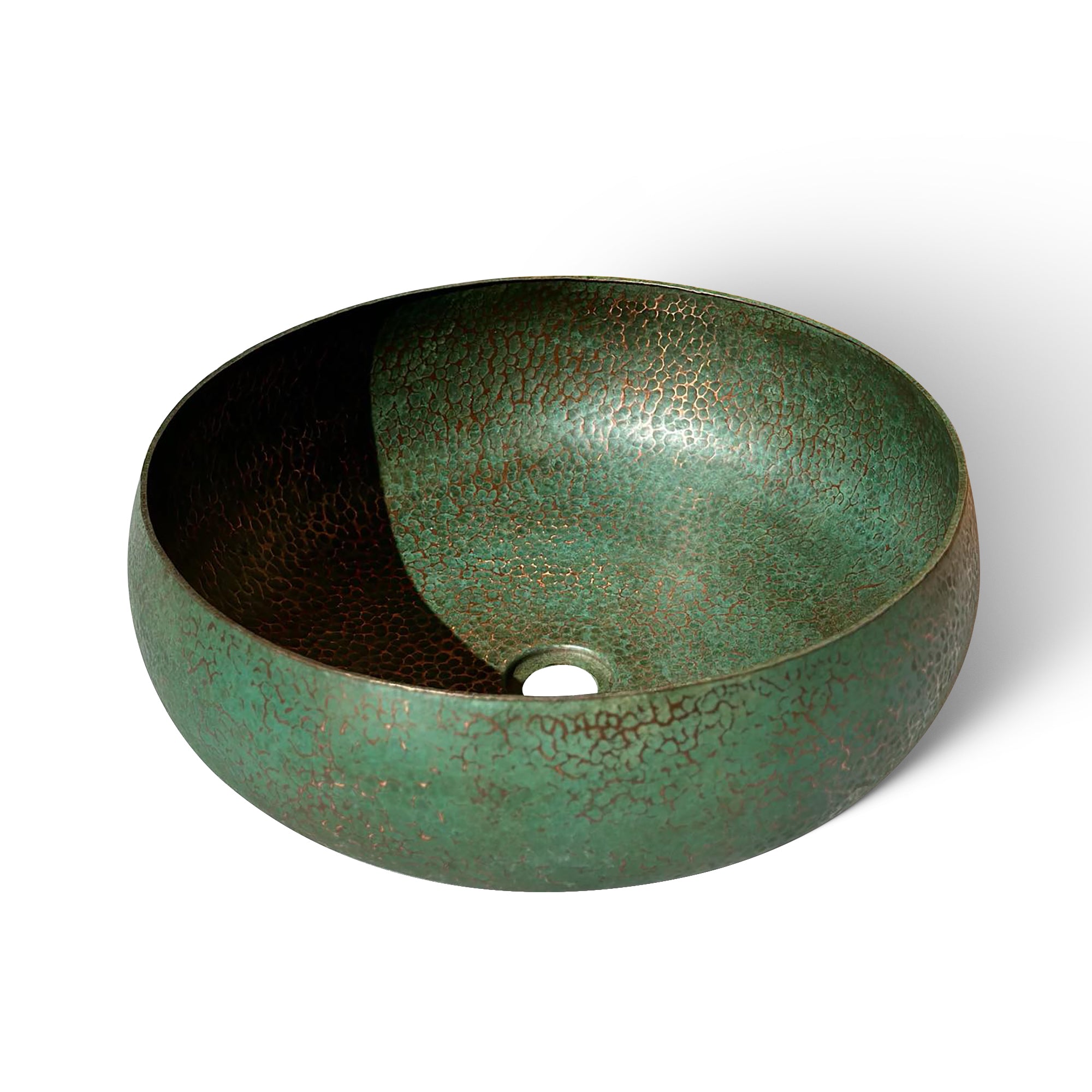 Green Washbasin - Oxidized Copper Bathroom Sink - Athea - Zayian