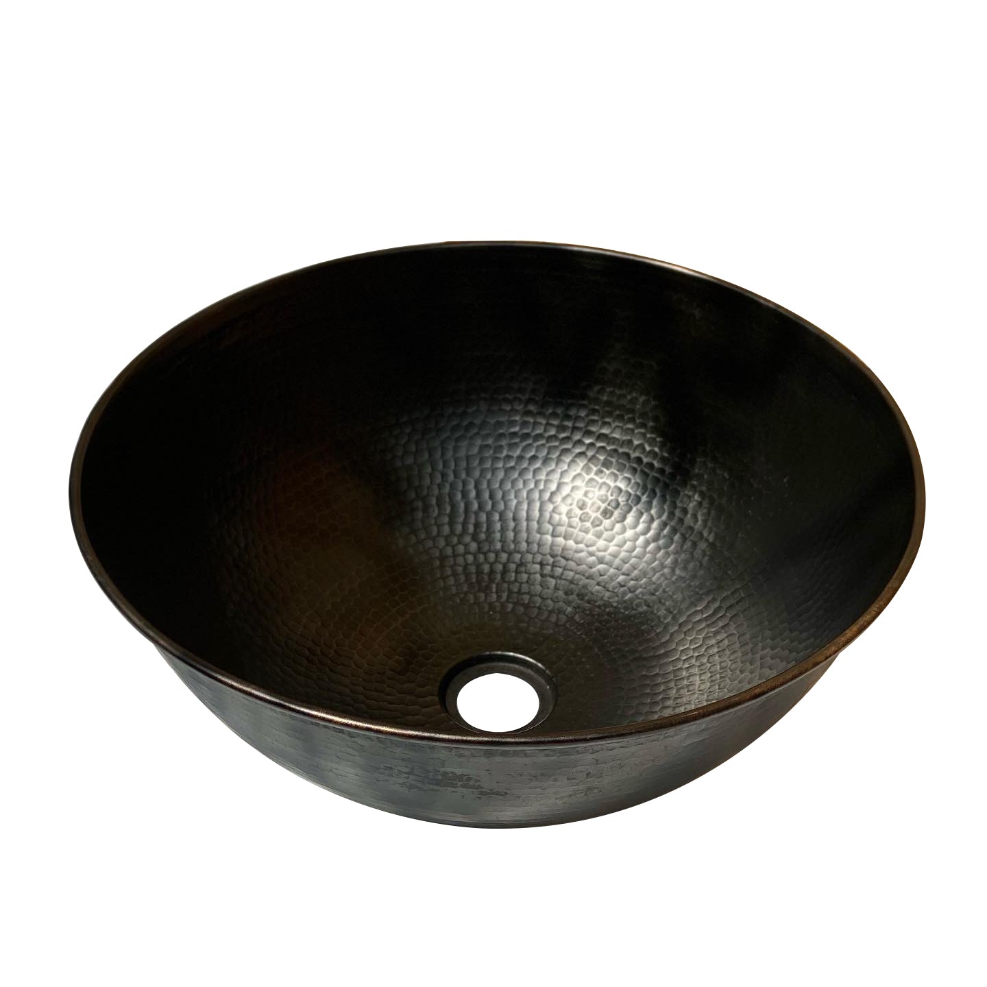 Black Hammered Copper Vessel Sink - Bathroom Round Vessel Sink - zya - Zayian