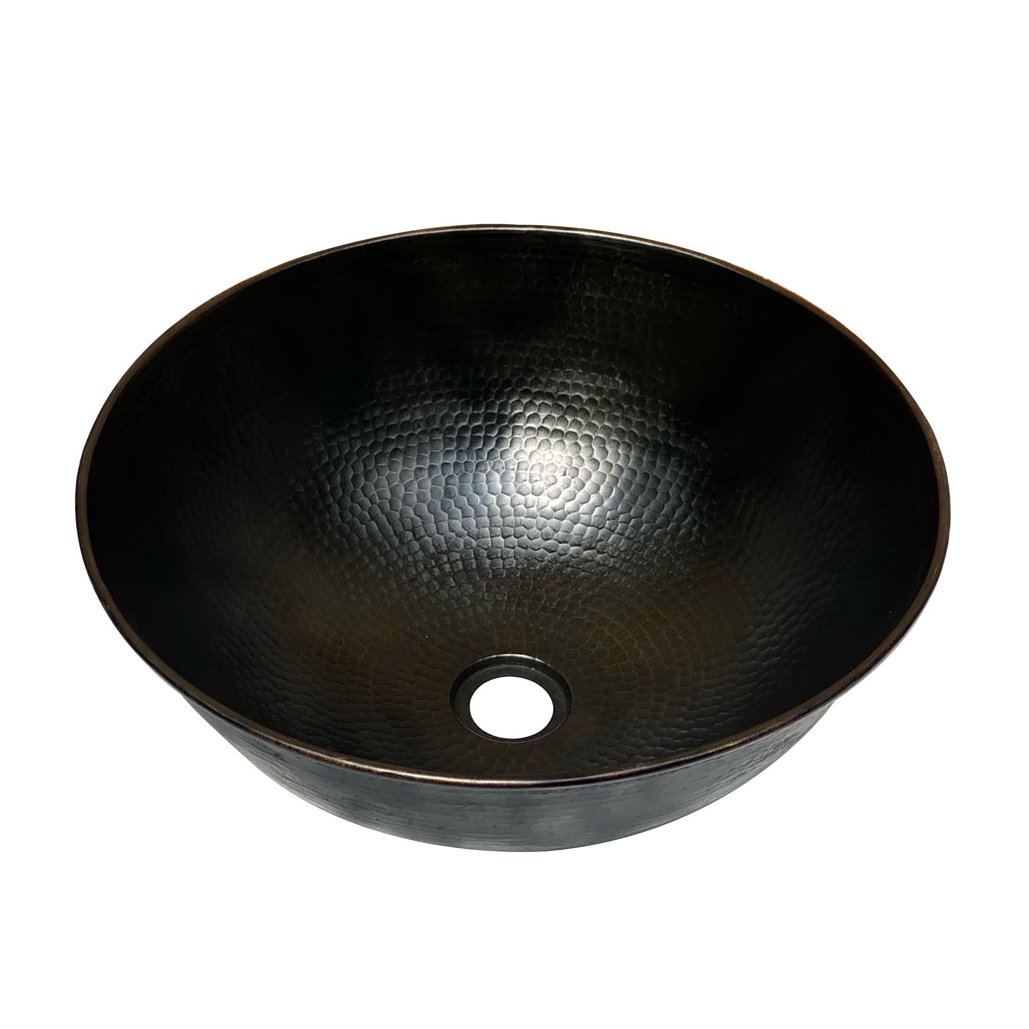 Black Hammered Copper Vessel Sink - Bathroom Round Vessel Sink - zya - Zayian