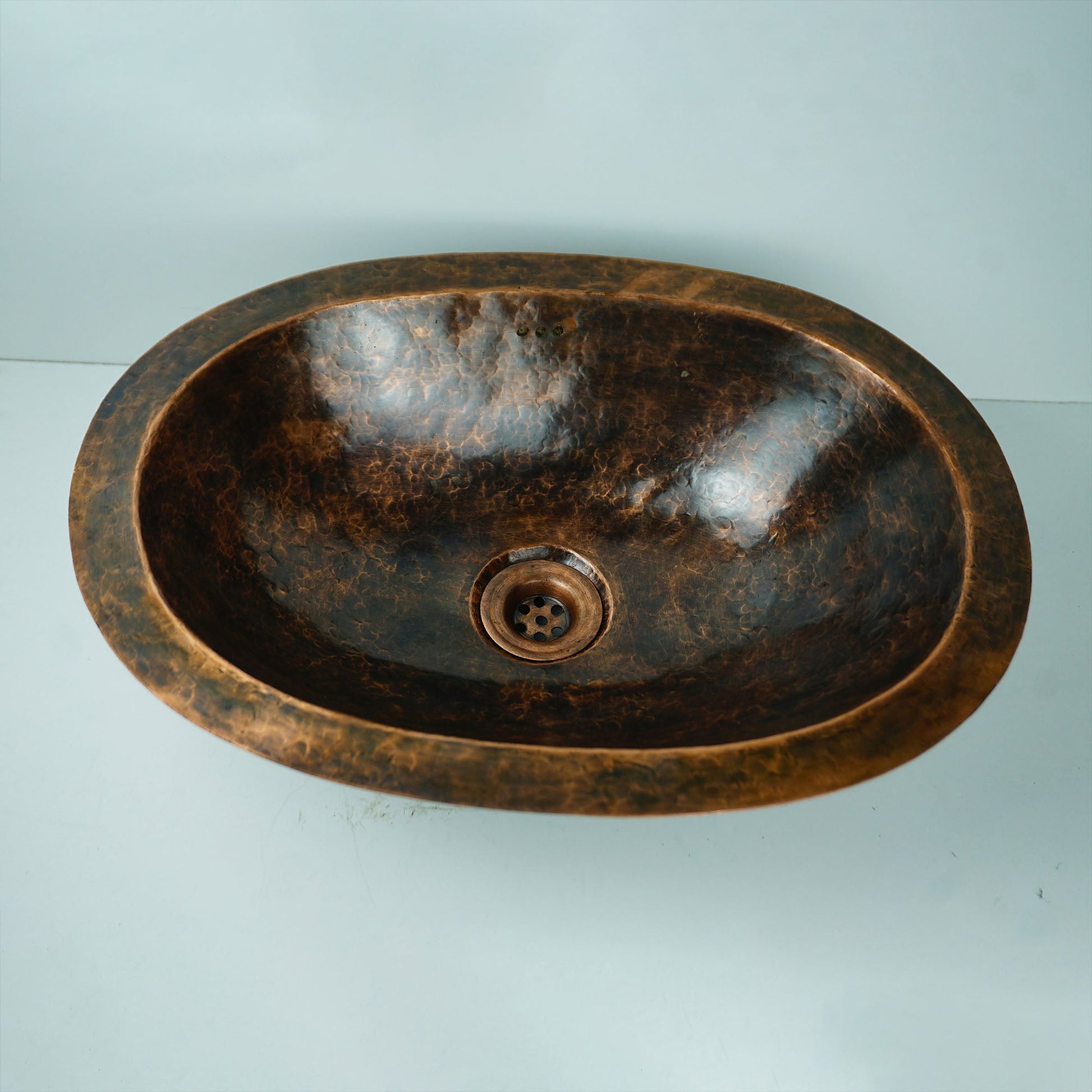 Oil Rubbed Bronze Bathroom Sink, Oval Vintage Handcrafted Drop in Sink  - Zayian