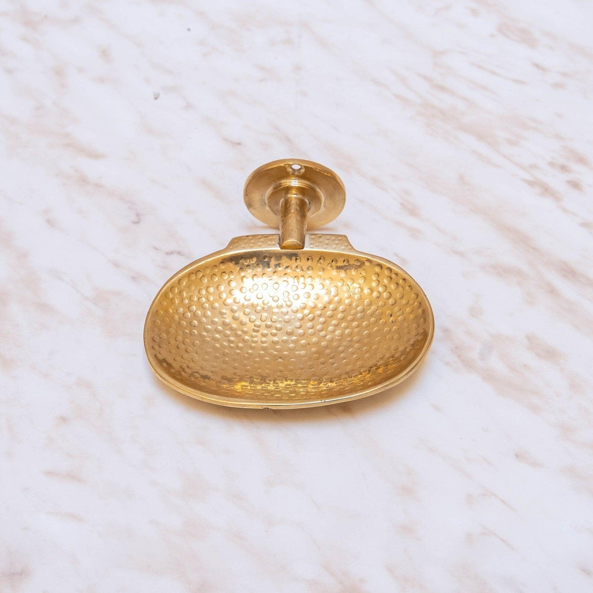 Hammered Brass Wall Mounted Soap Dish - Zayian