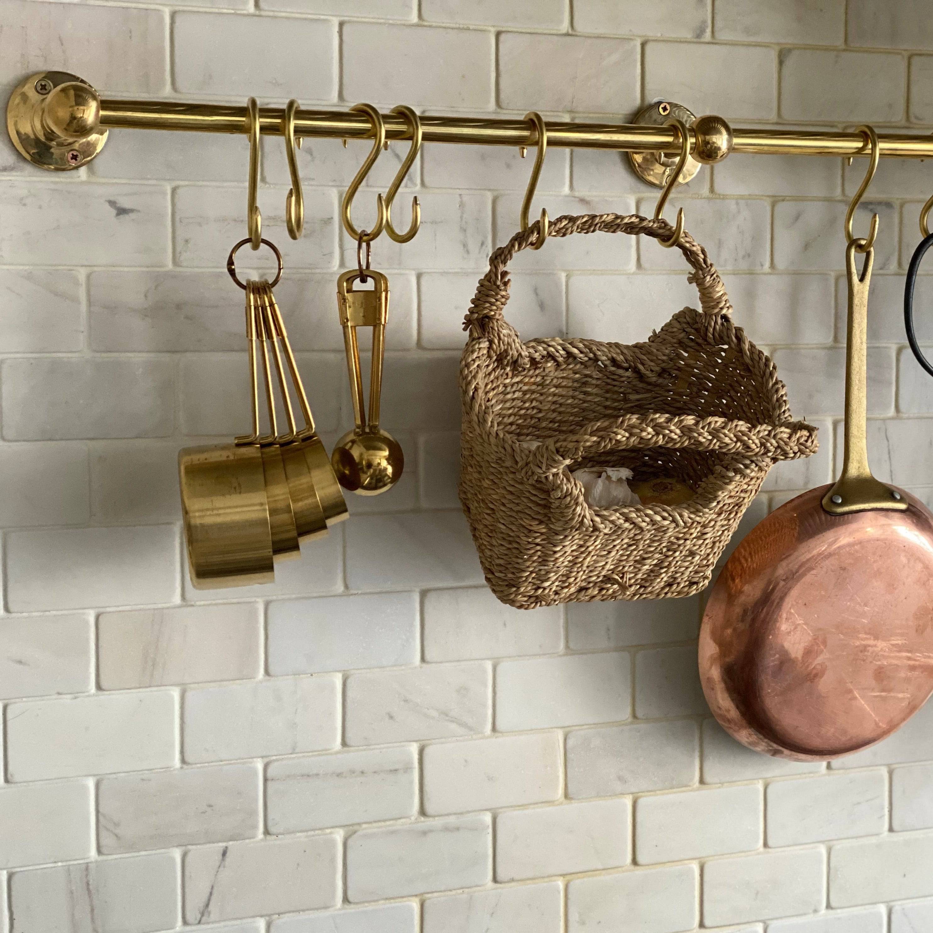 Wall Mounted Pot Rack With Hooks