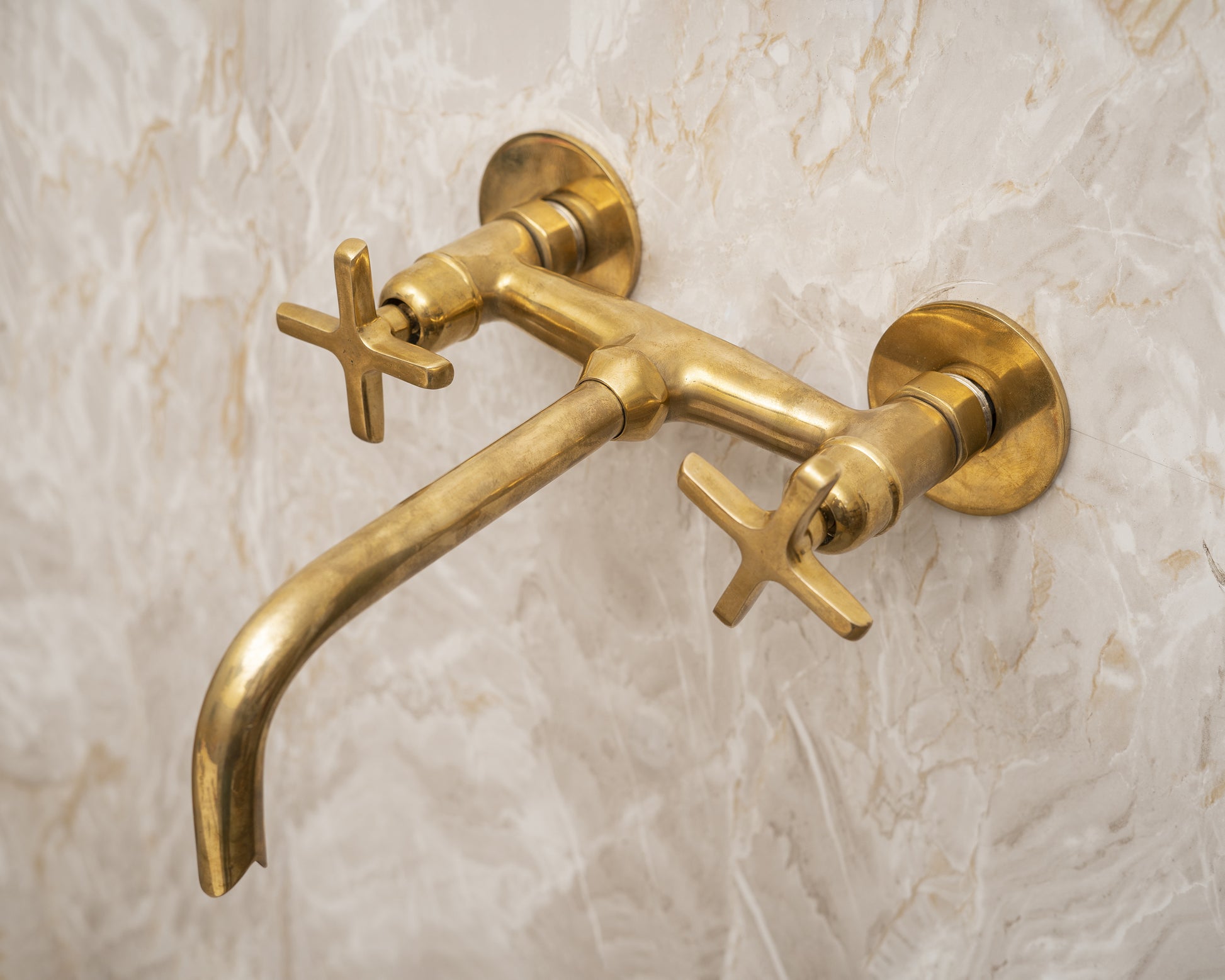 Unlacquered Brass Bathroom Tub Filler Faucet - Zayian