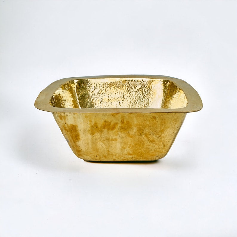 Hammered Brass square bar sink