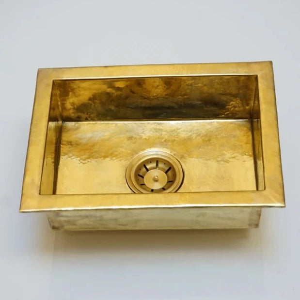 Unlacquered Brass Undermount Kitchen Sink - Zayian