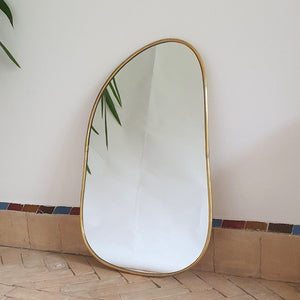 Handcrafted Unlacquered Brass Mirror | Unique Home Decor | Wall Hanging Vanity Mirror - Zayian