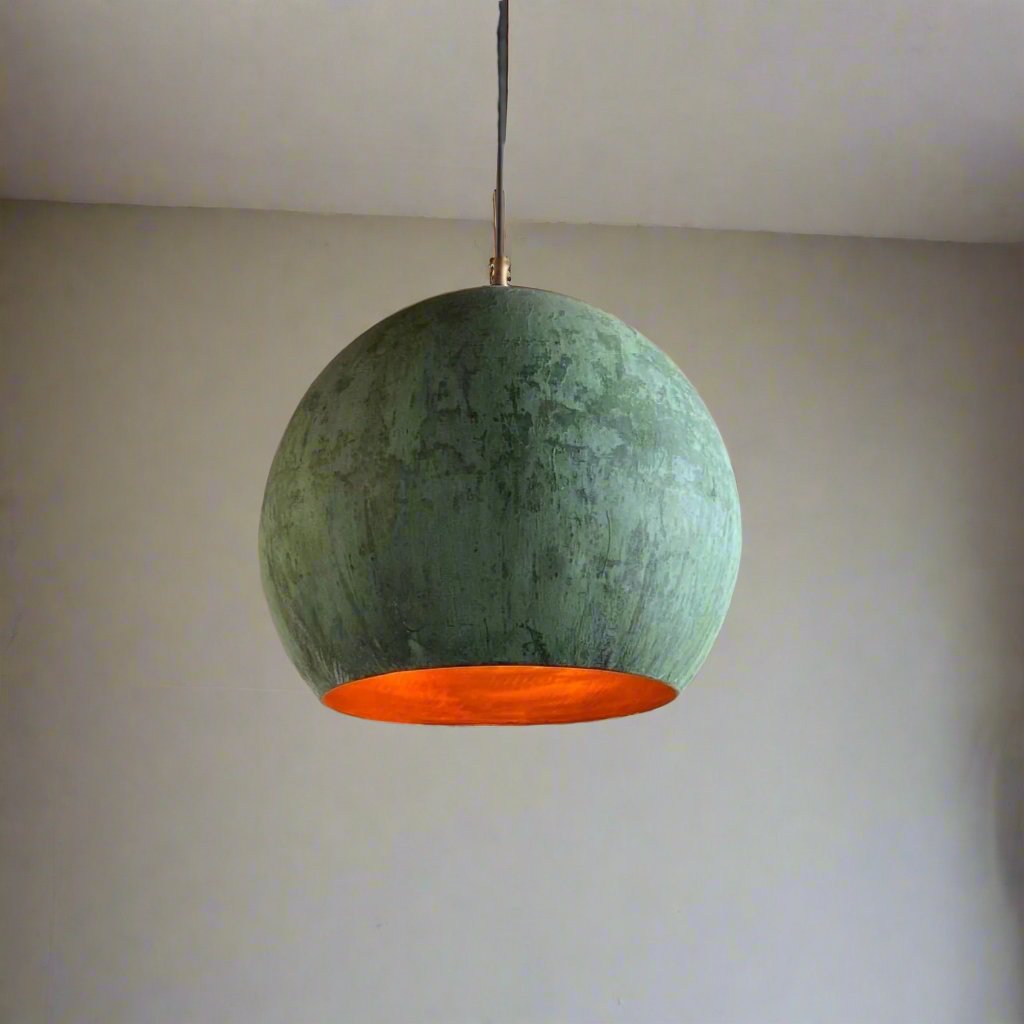 Oxidized Copper Rustic Pendant Light Zayian