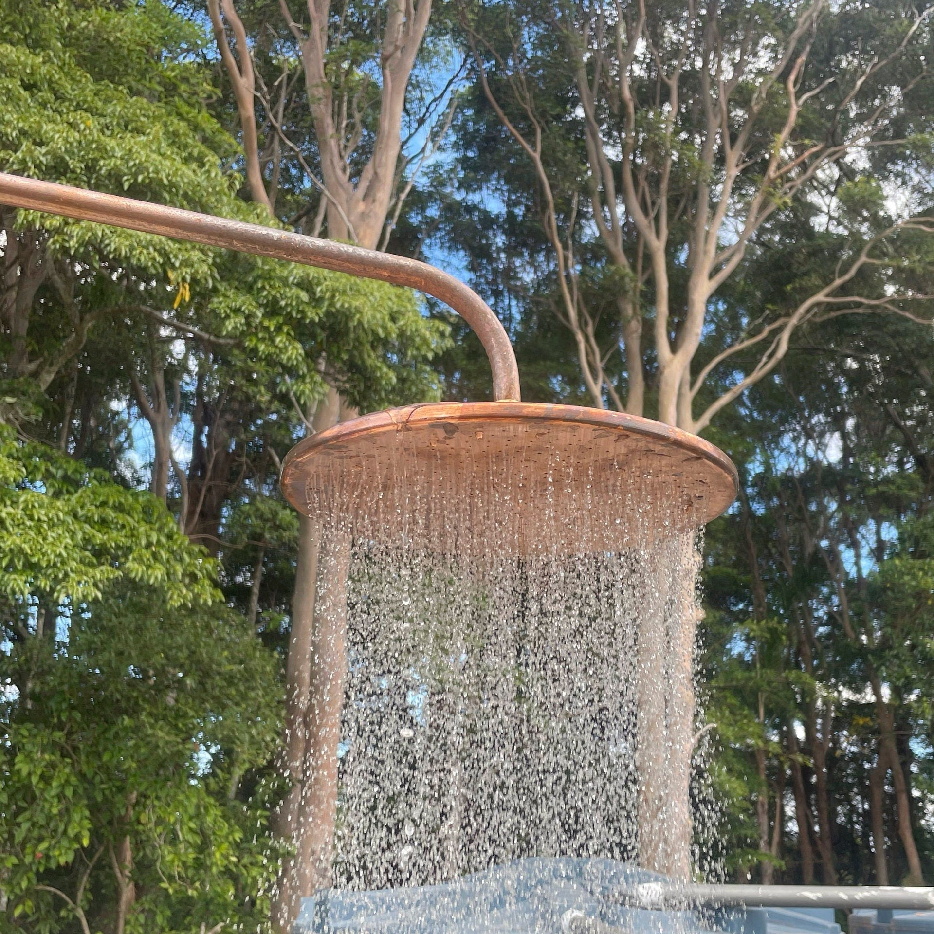 Natural copper rain shower head