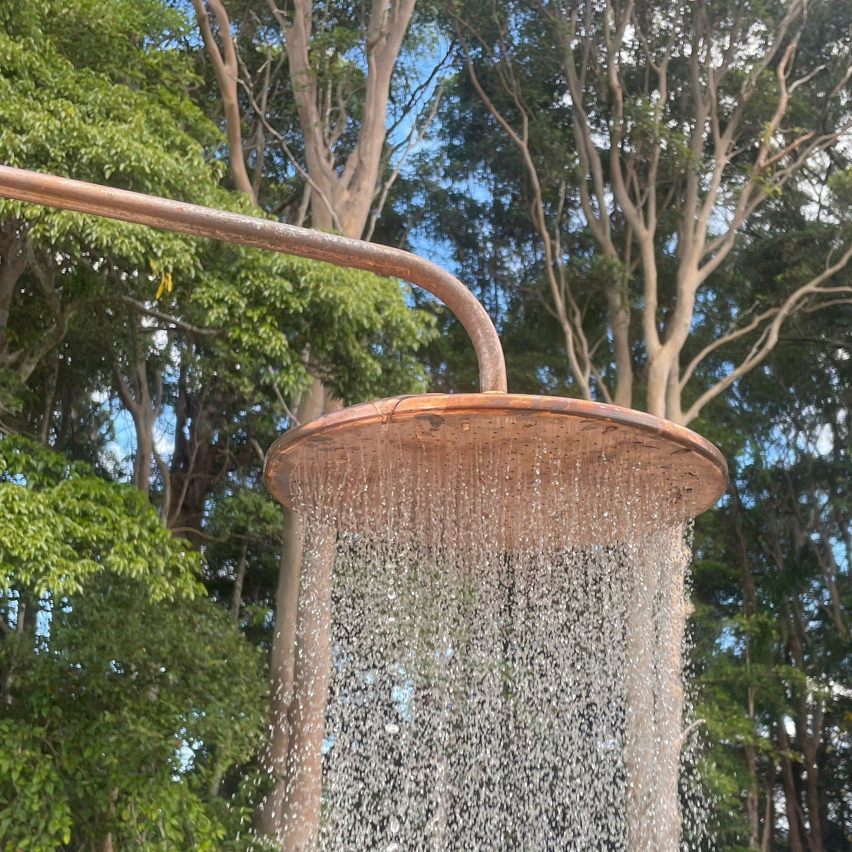 Natural copper rain showerhead