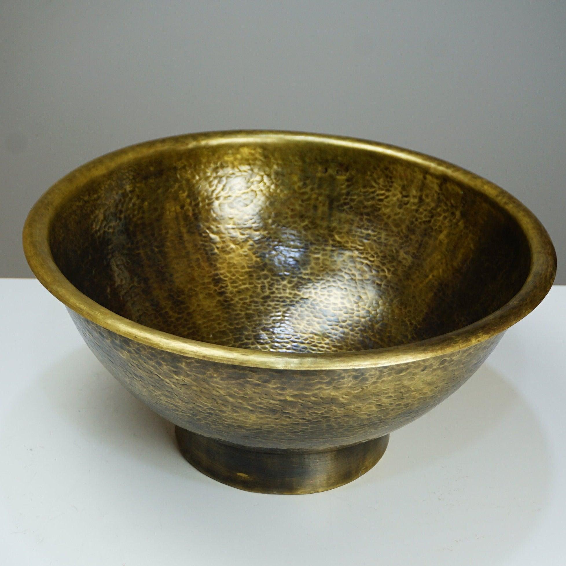 Antique Hammered Brass Vessel Sink Top Mount Bathroom Vanity Zayian