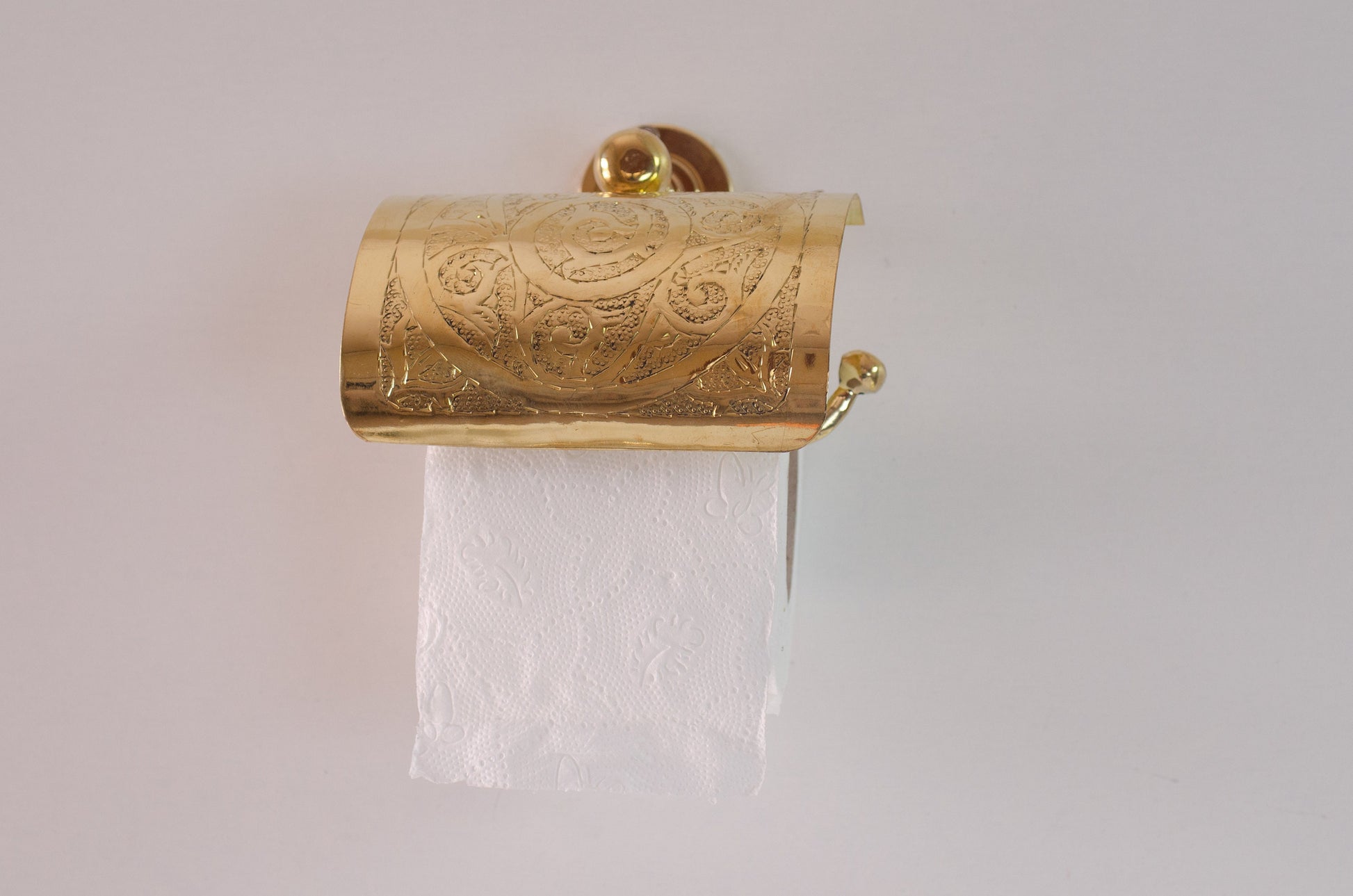 Solid Brass Toilet Paper Holder, Handcrafted Powder Room Roll Holder Zayian