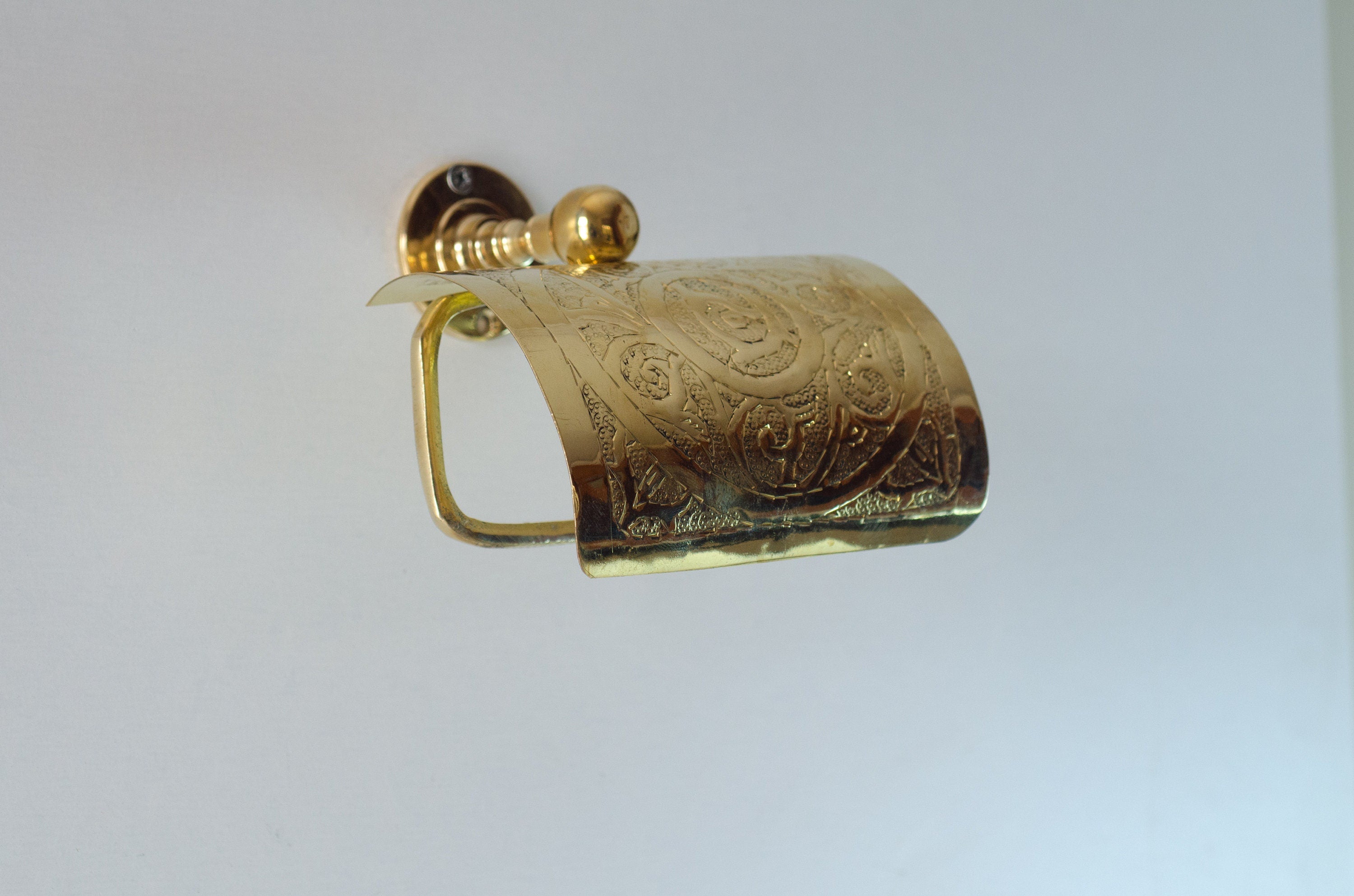 Solid Brass Toilet Paper Holder, Handcrafted Powder Room Roll Holder Zayian