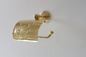 Solid Brass Toilet Paper Holder, Handcrafted Powder Room Roll Holder Zayian