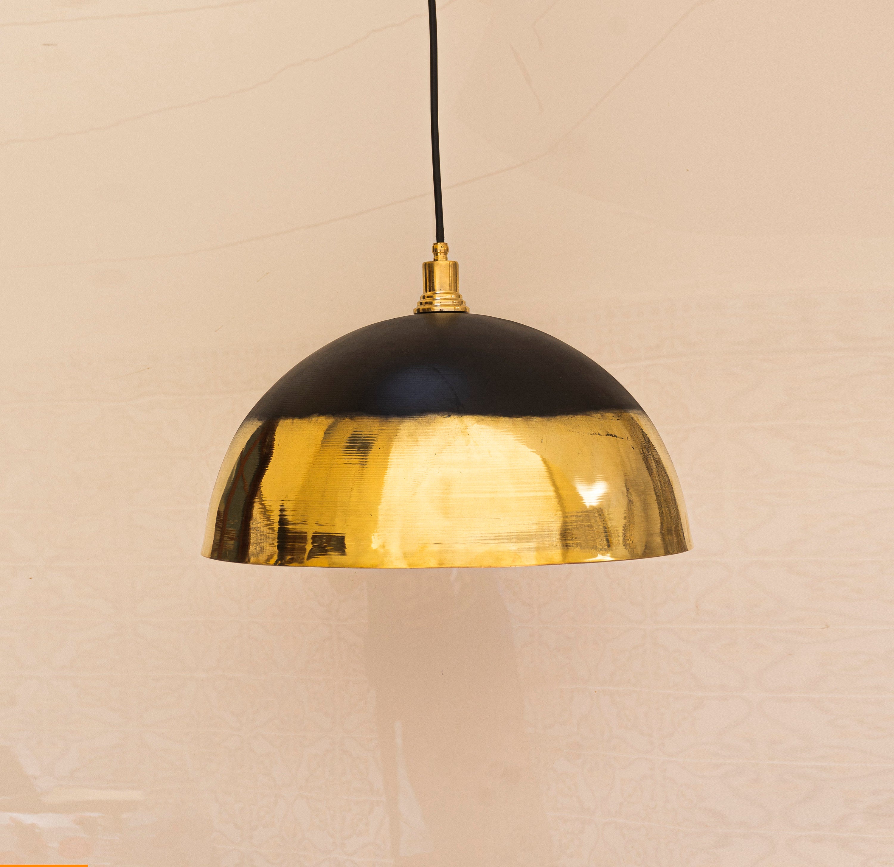 Vintage Brass and Black Pendant Light Zayian 