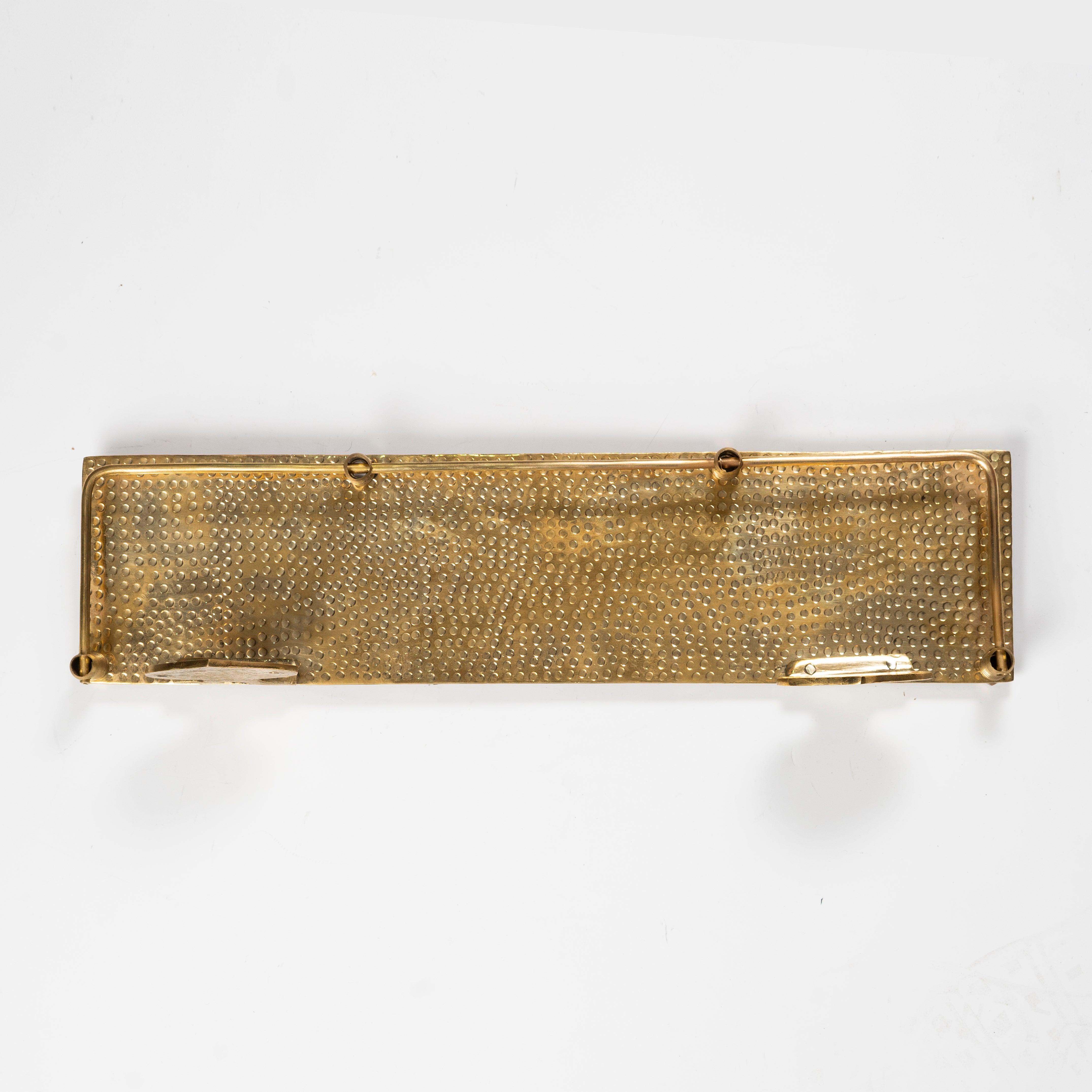 Handmade Solid Brass Hammered Floating Wall Shelf Zayian