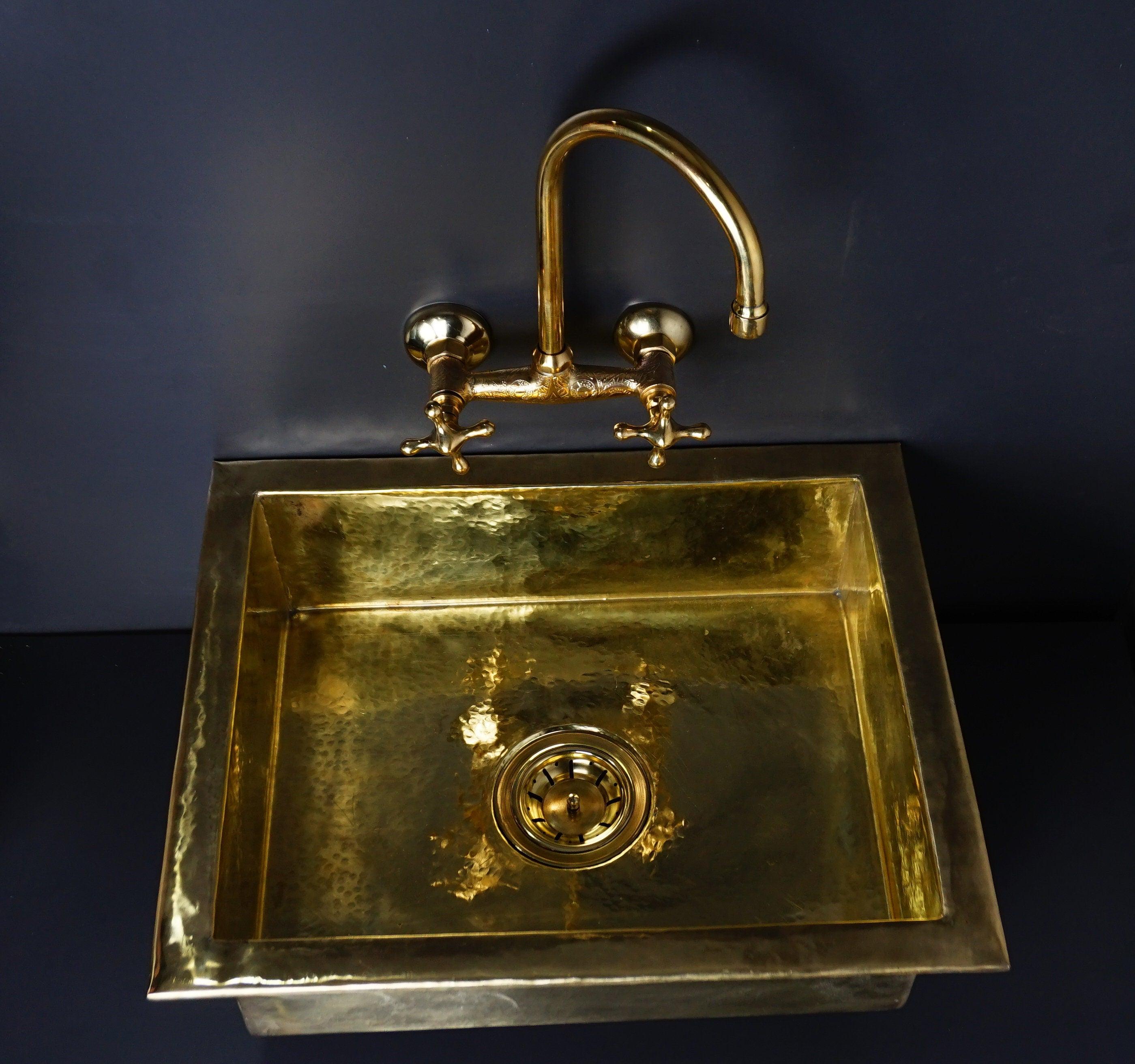 Unlaquered Brass Undermount Farmhouse Kitchen Sink Zayian