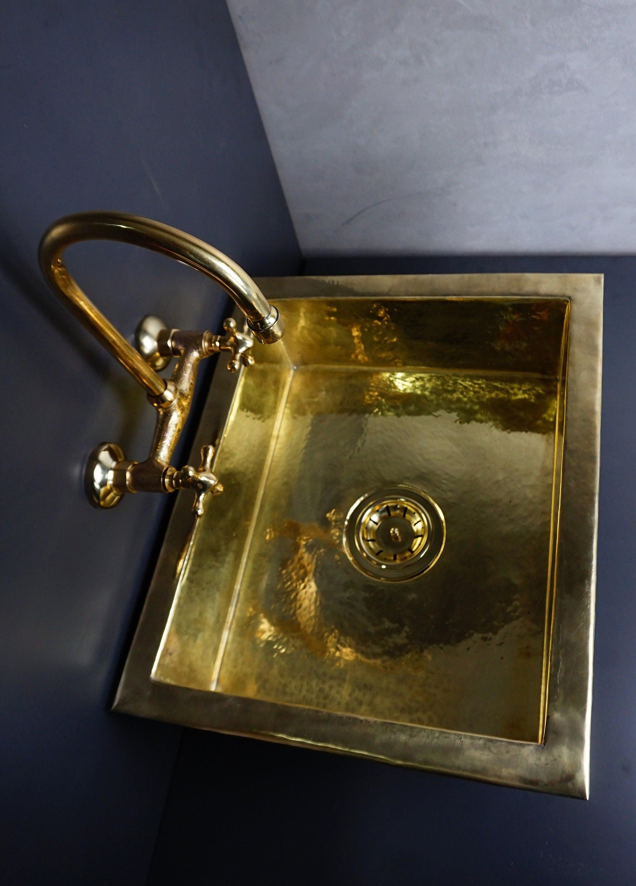 Unlaquered Brass Undermount Farmhouse Kitchen Sink Zayian