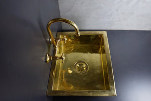 Unlaquered Brass Undermount Farmhouse Kitchen Sink Zayian