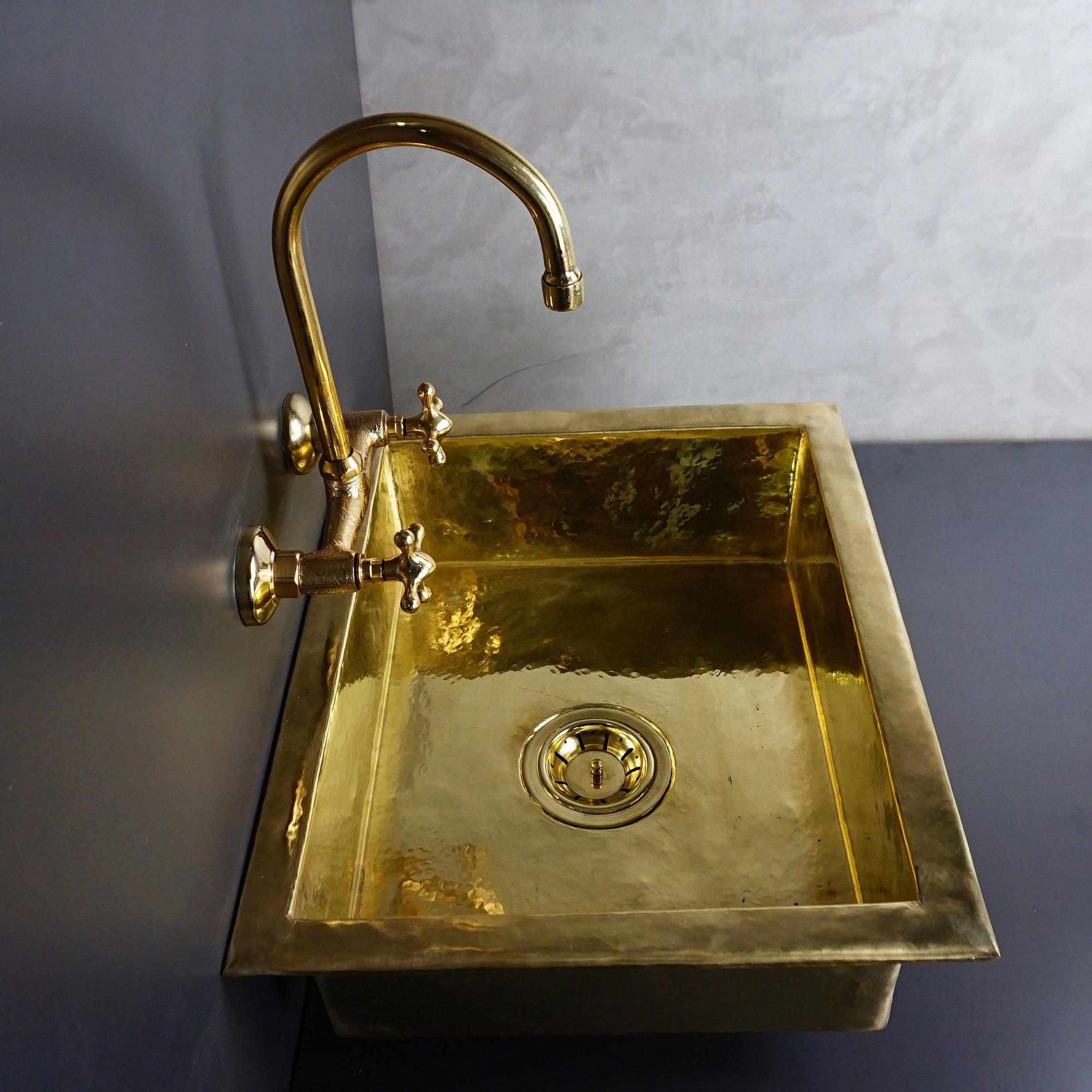 Unlaquered Brass Undermount Farmhouse Kitchen Sink Zayian